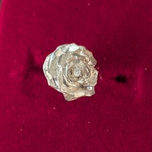 Vintage 925 Silver Rose Single Single Earrings